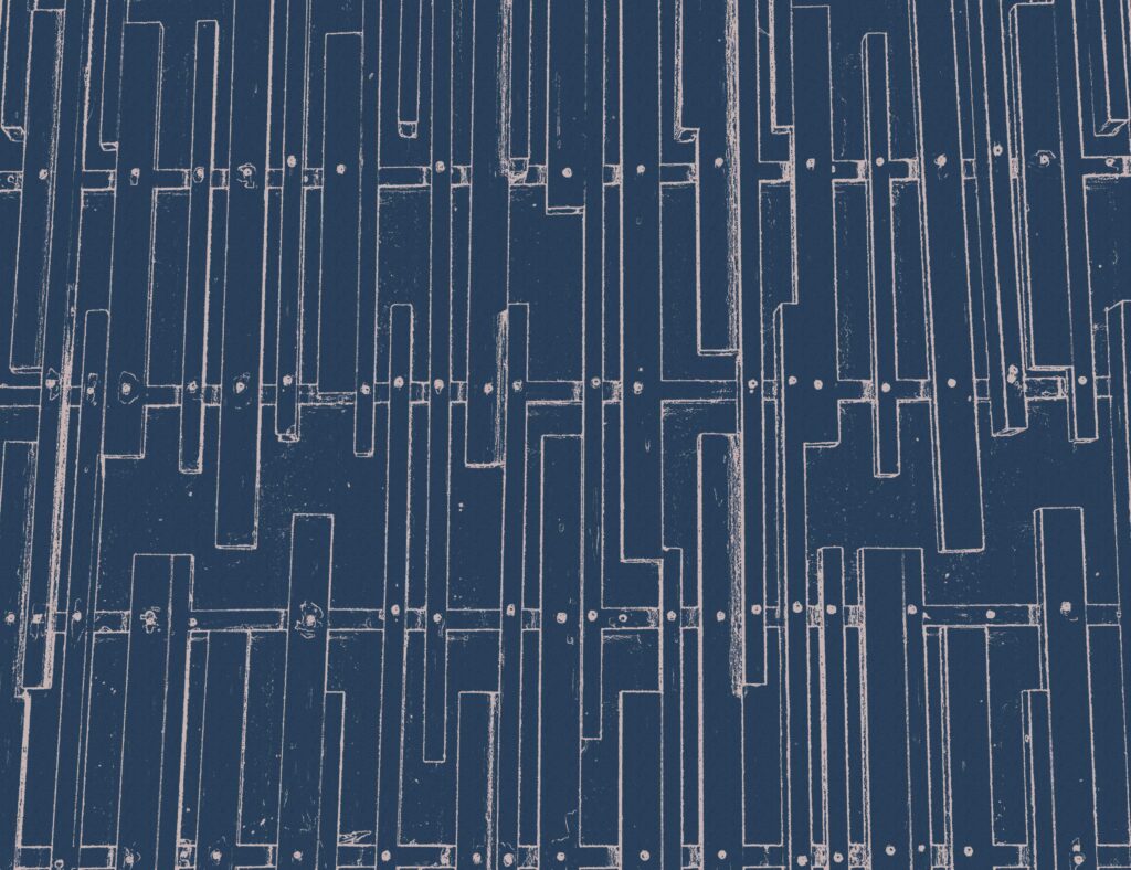 white lines across a blue background imitating a circuit board pattern